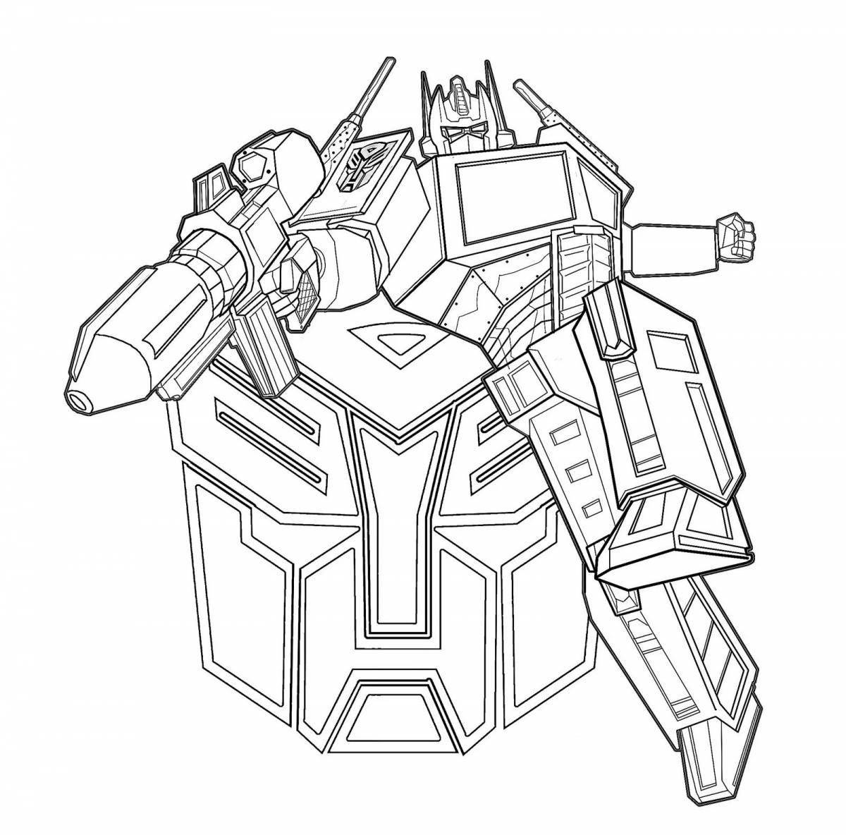 Coloring pages transformers color explosion for children 6-7 years old