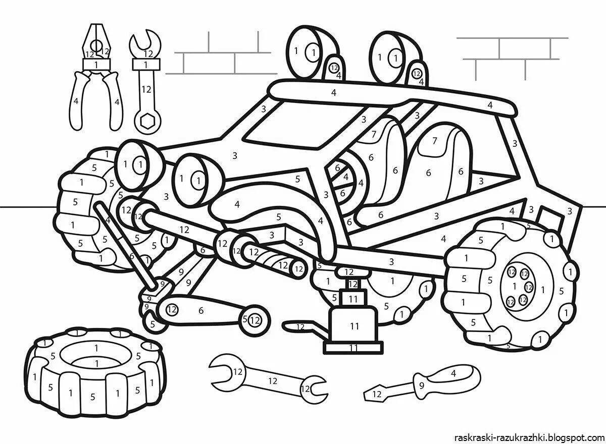 Coloring game with amazing cars for 4 year old boys