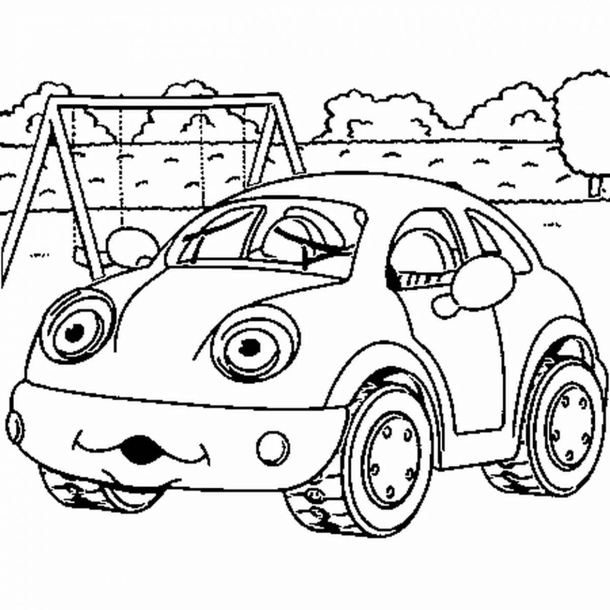 Glittering cars coloring game for 4 year old boys