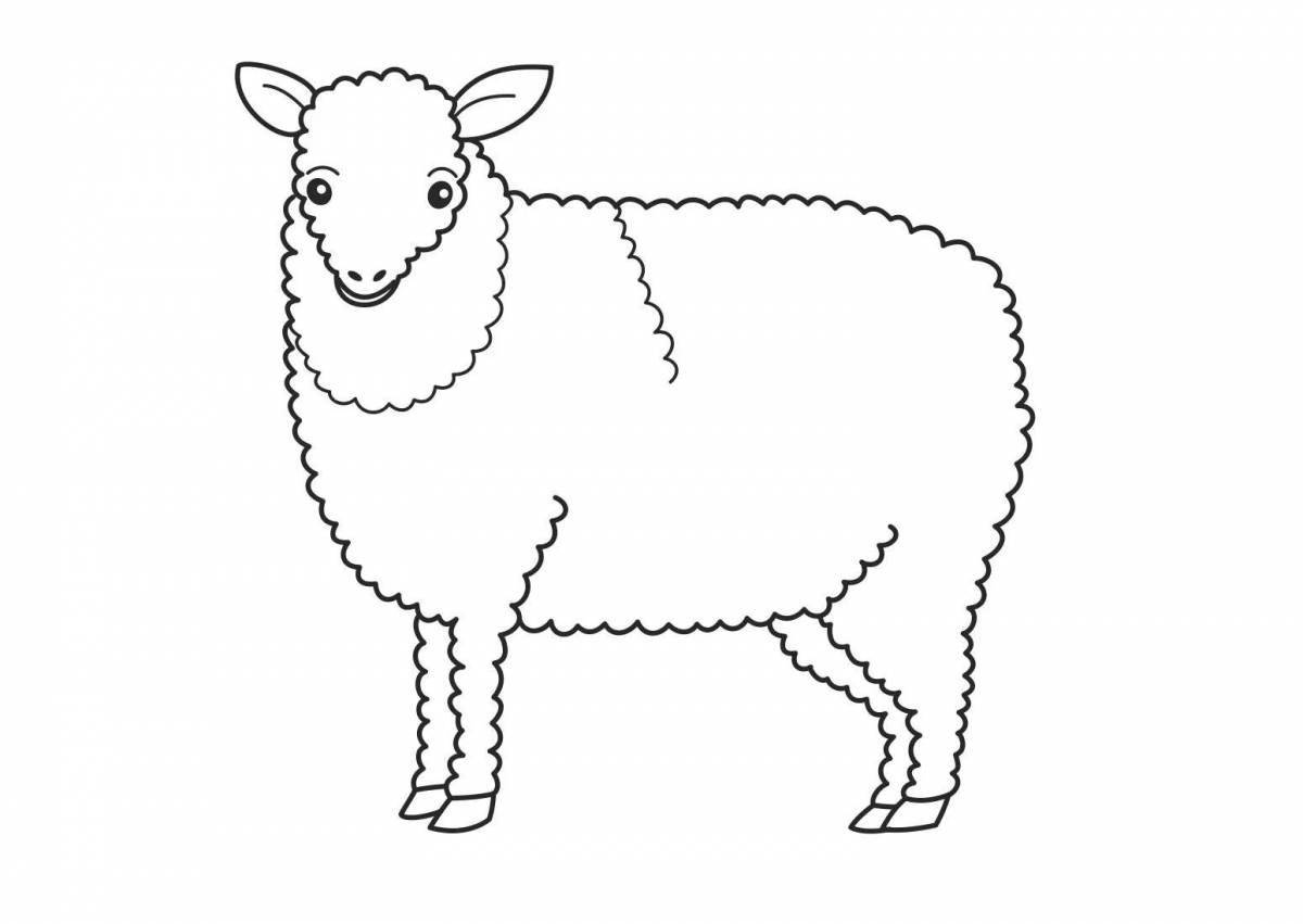Очаровательная овечка-раскраска для детей