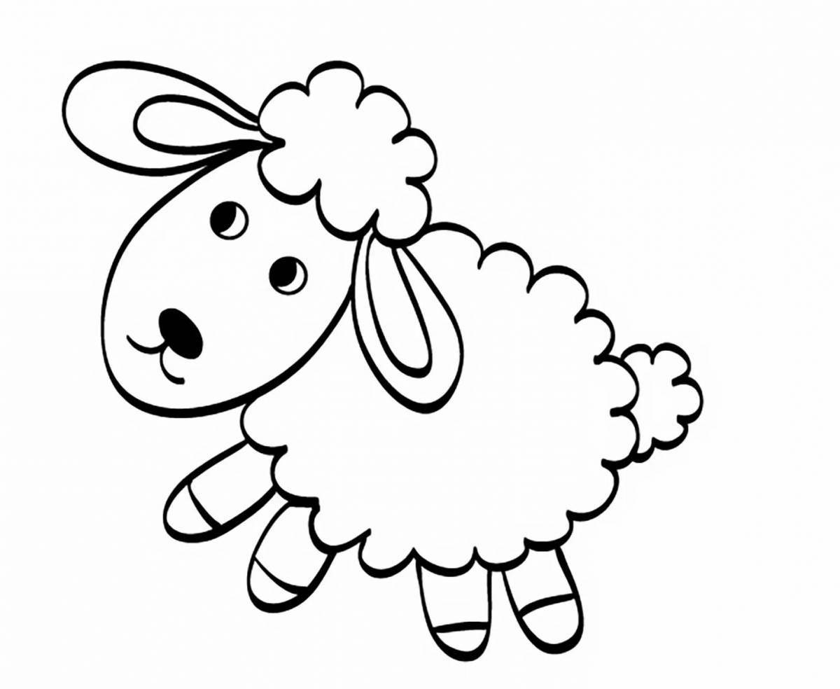 Happy sheep coloring pages for kids