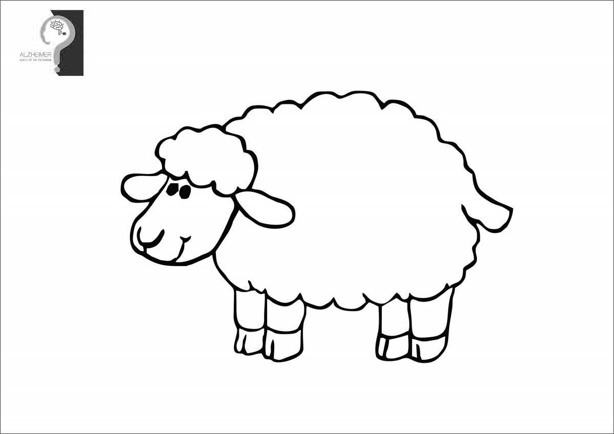 Забавная раскраска овечка для детей