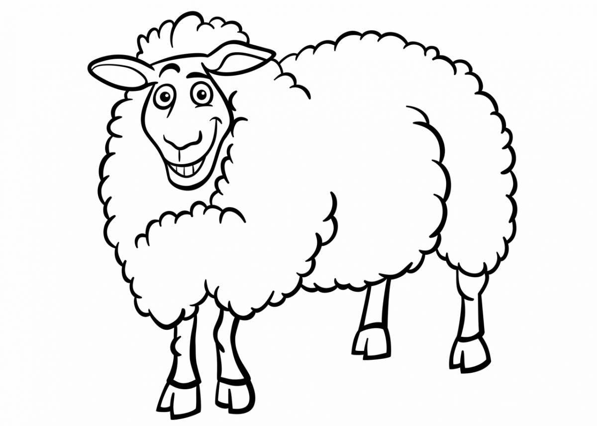 Whimsical sheep coloring for kids