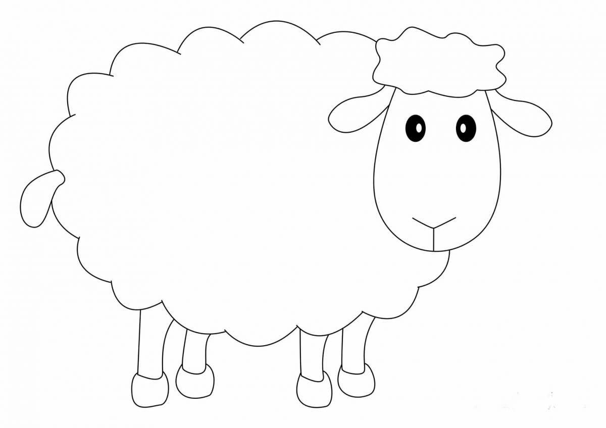 Holiday sheep coloring for kids
