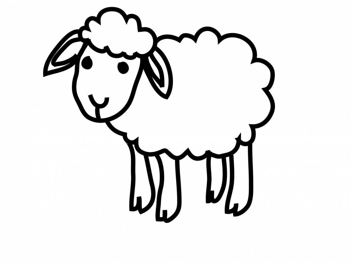 Glittering sheep coloring book for kids