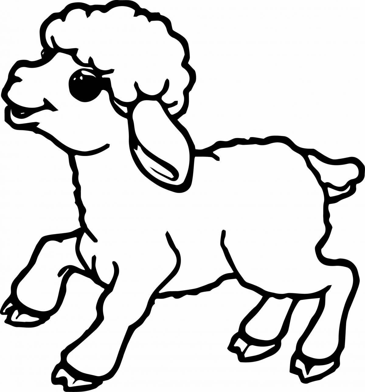 Cute sheep coloring book for kids