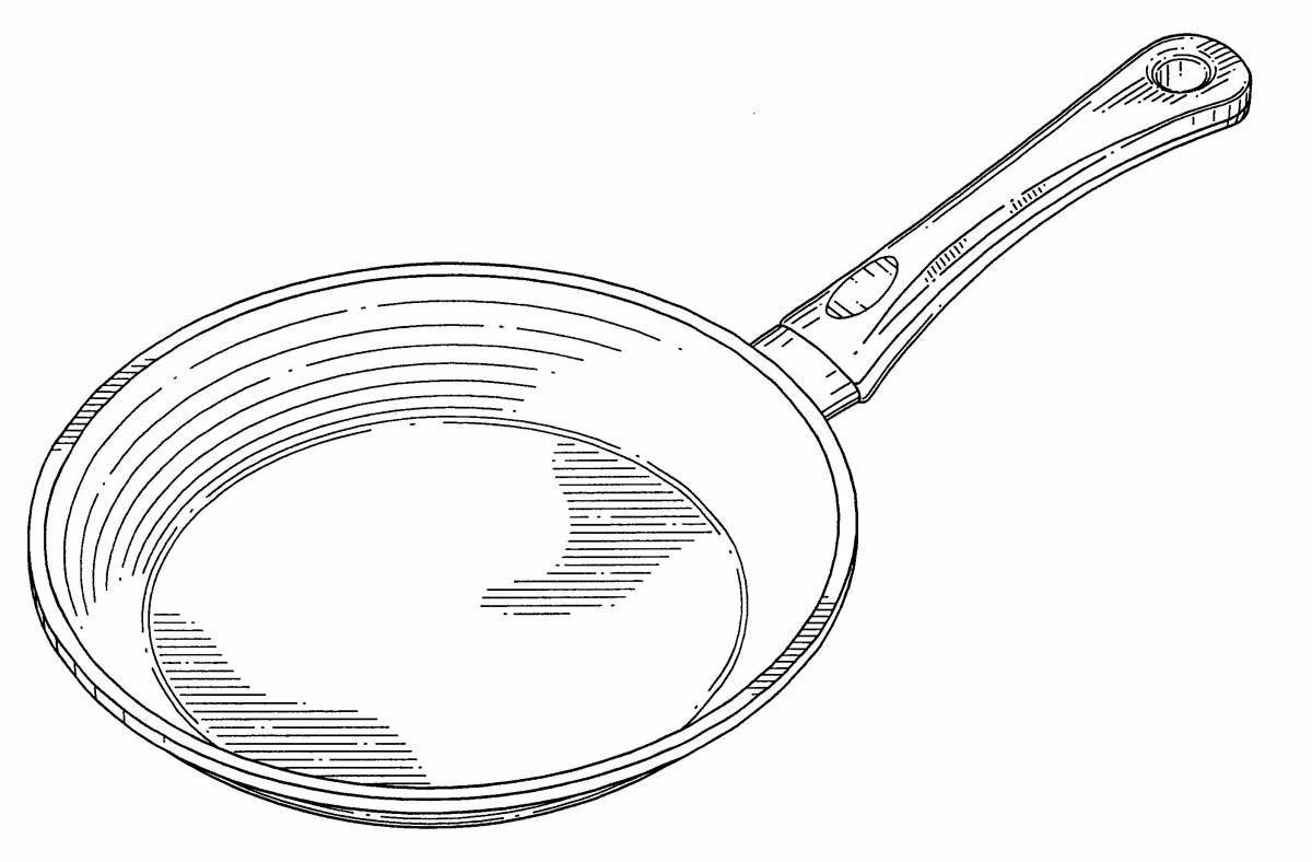 Coloring frying pan for kids