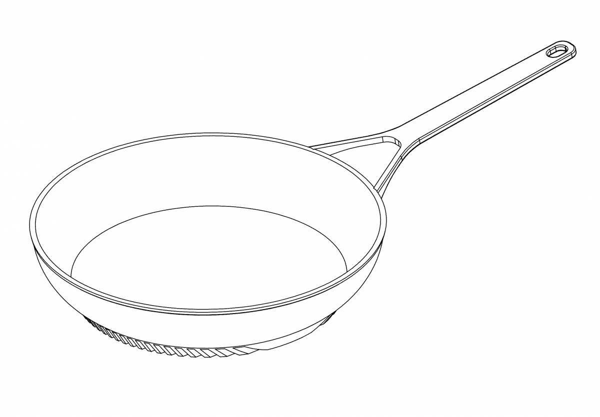 Adorable frying pan coloring book for toddlers