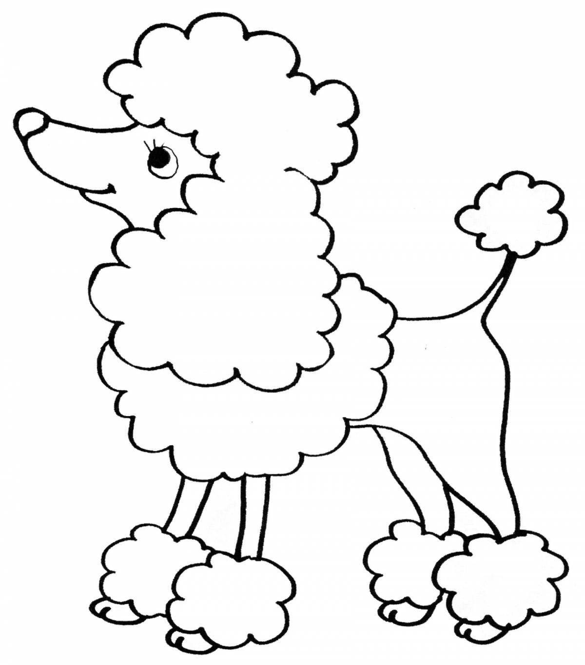 Fun poodle coloring book for kids