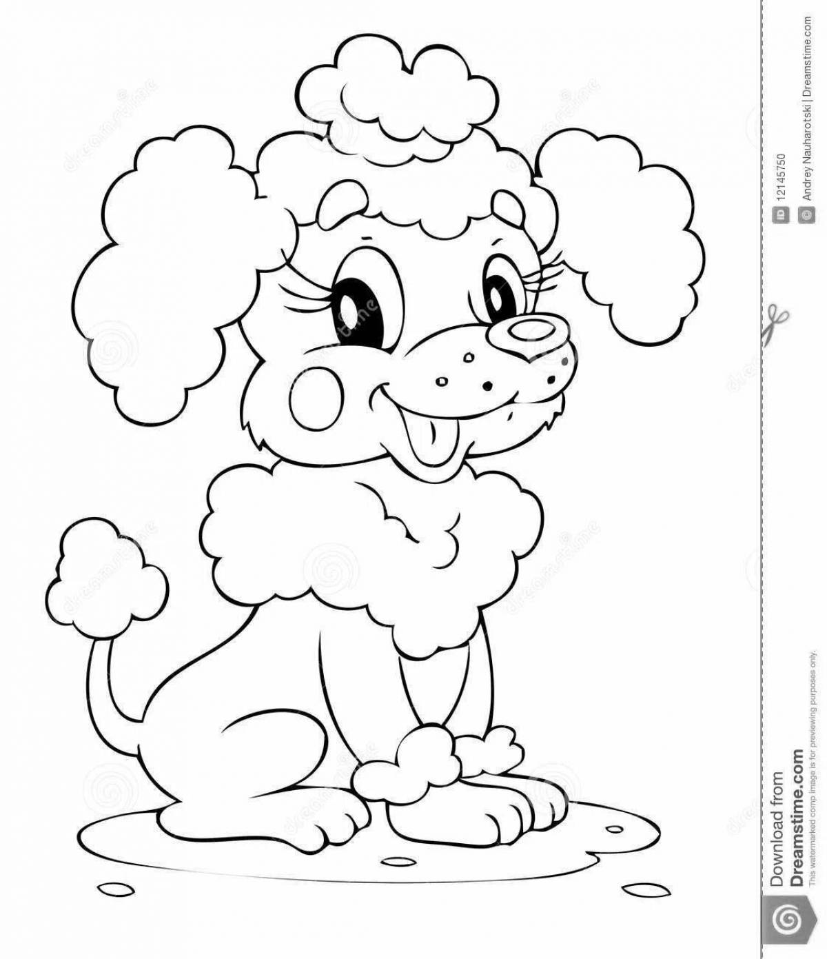 Children's poodle coloring pages