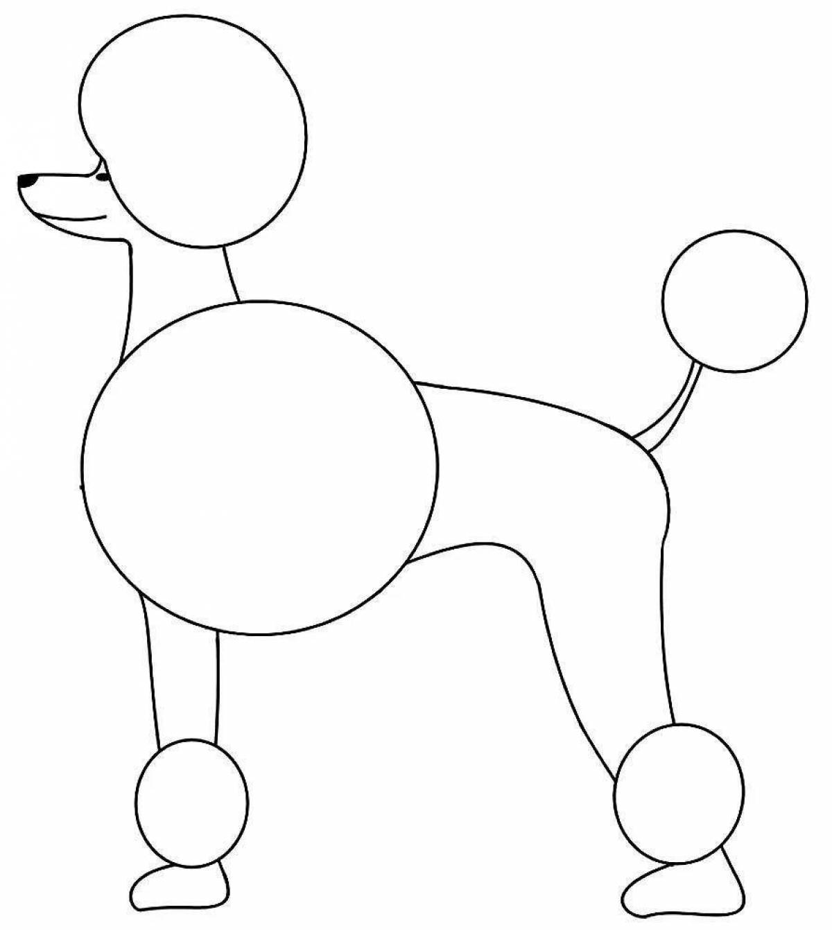 Sweet poodle coloring pages for kids