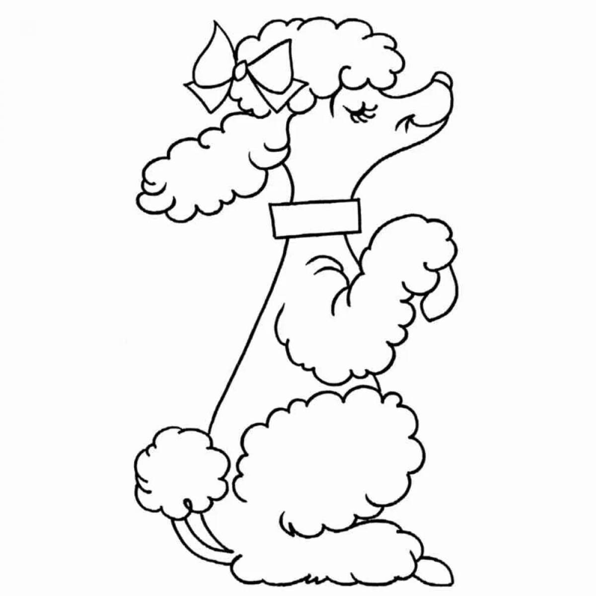 Gorgeous poodle coloring pages for kids