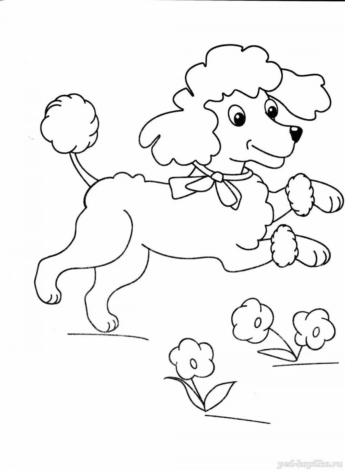 Blessed poodle coloring page for kids