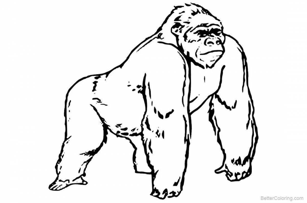 A fun gorilla coloring book for kids