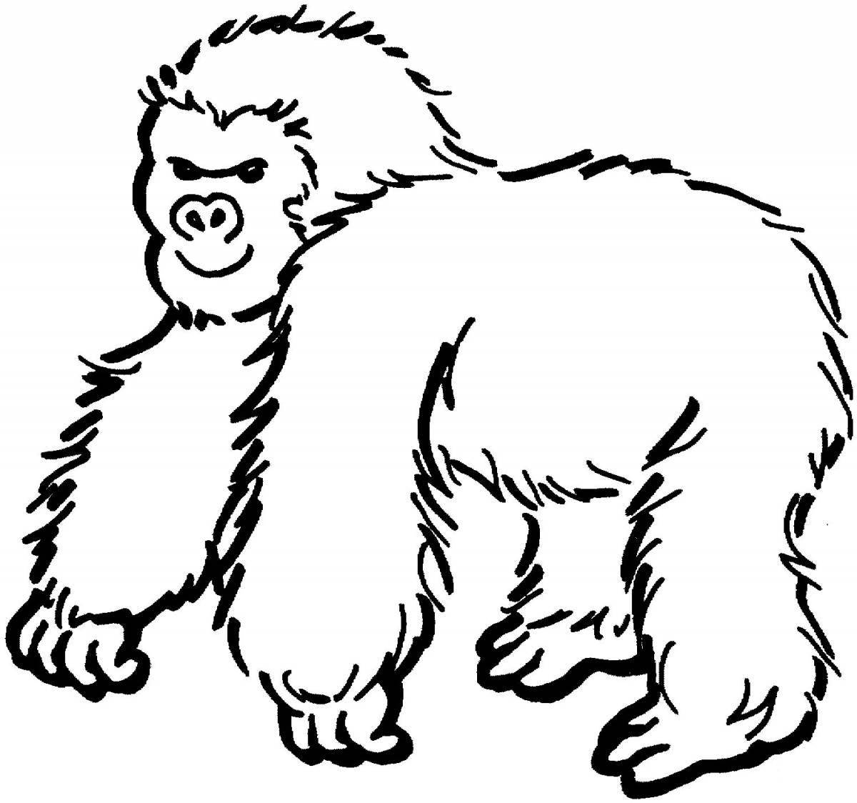 Креативная горилла-раскраска для детей