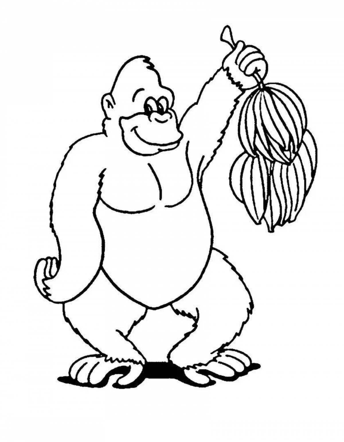 Awesome gorilla coloring pages for kids