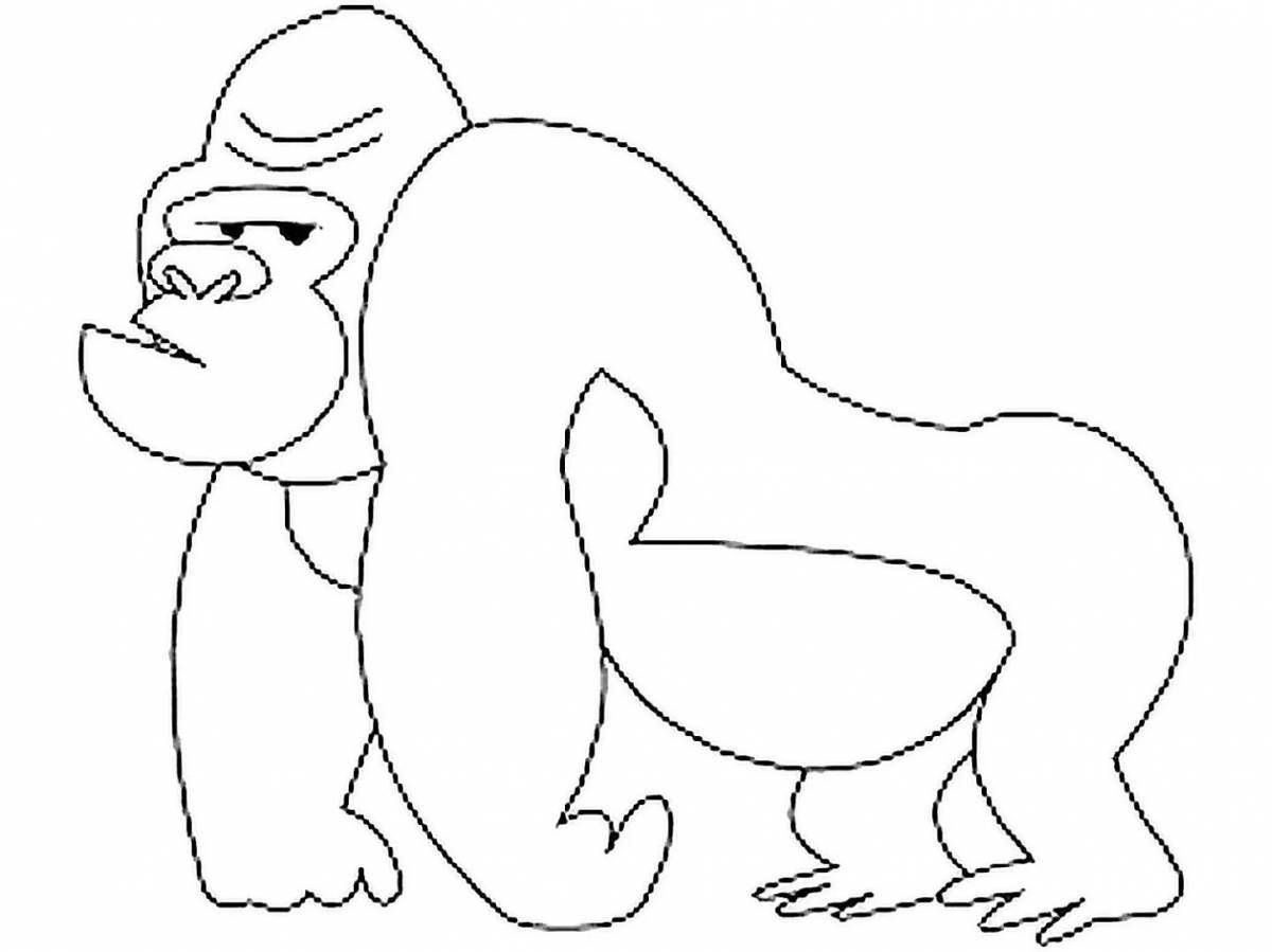 Удивительная горилла-раскраска для детей
