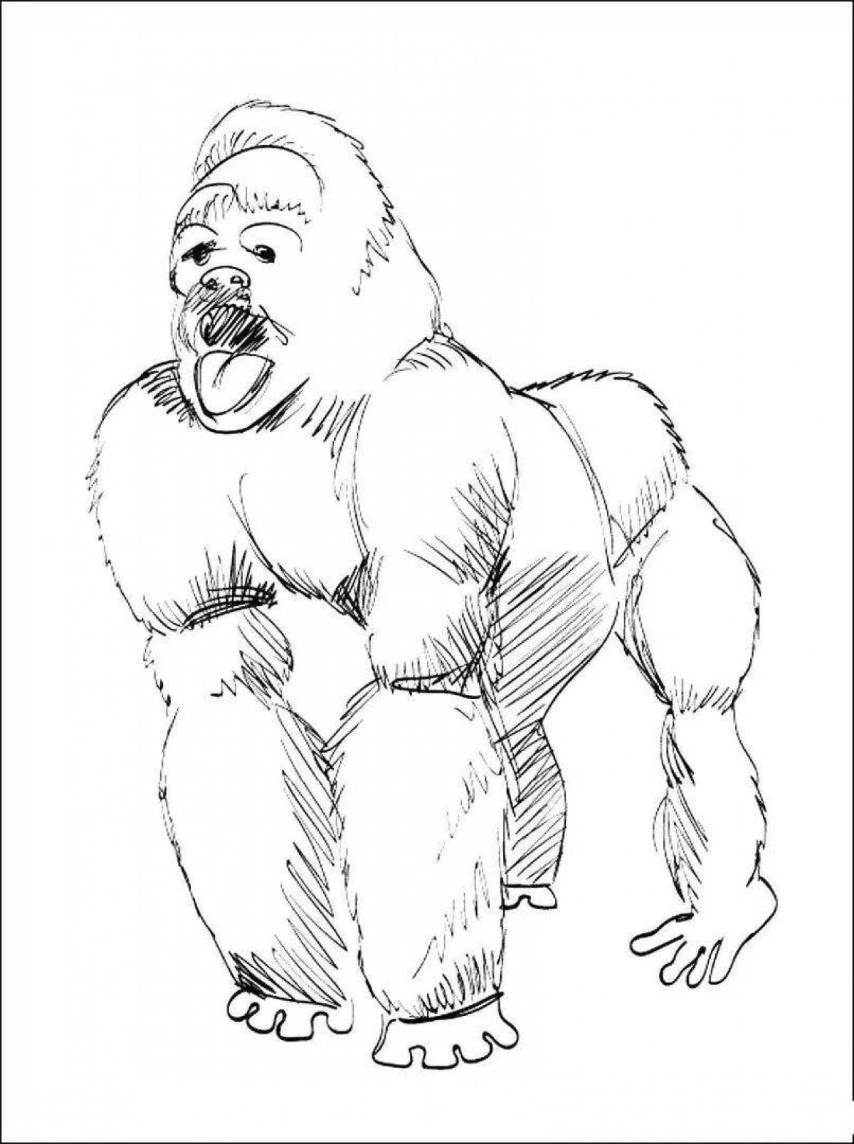 Exciting gorilla coloring book for kids