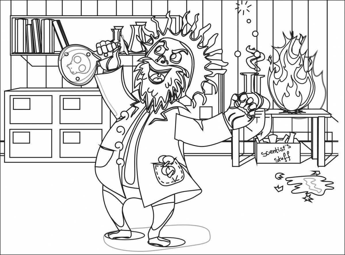 Scientists funny coloring pages for kids