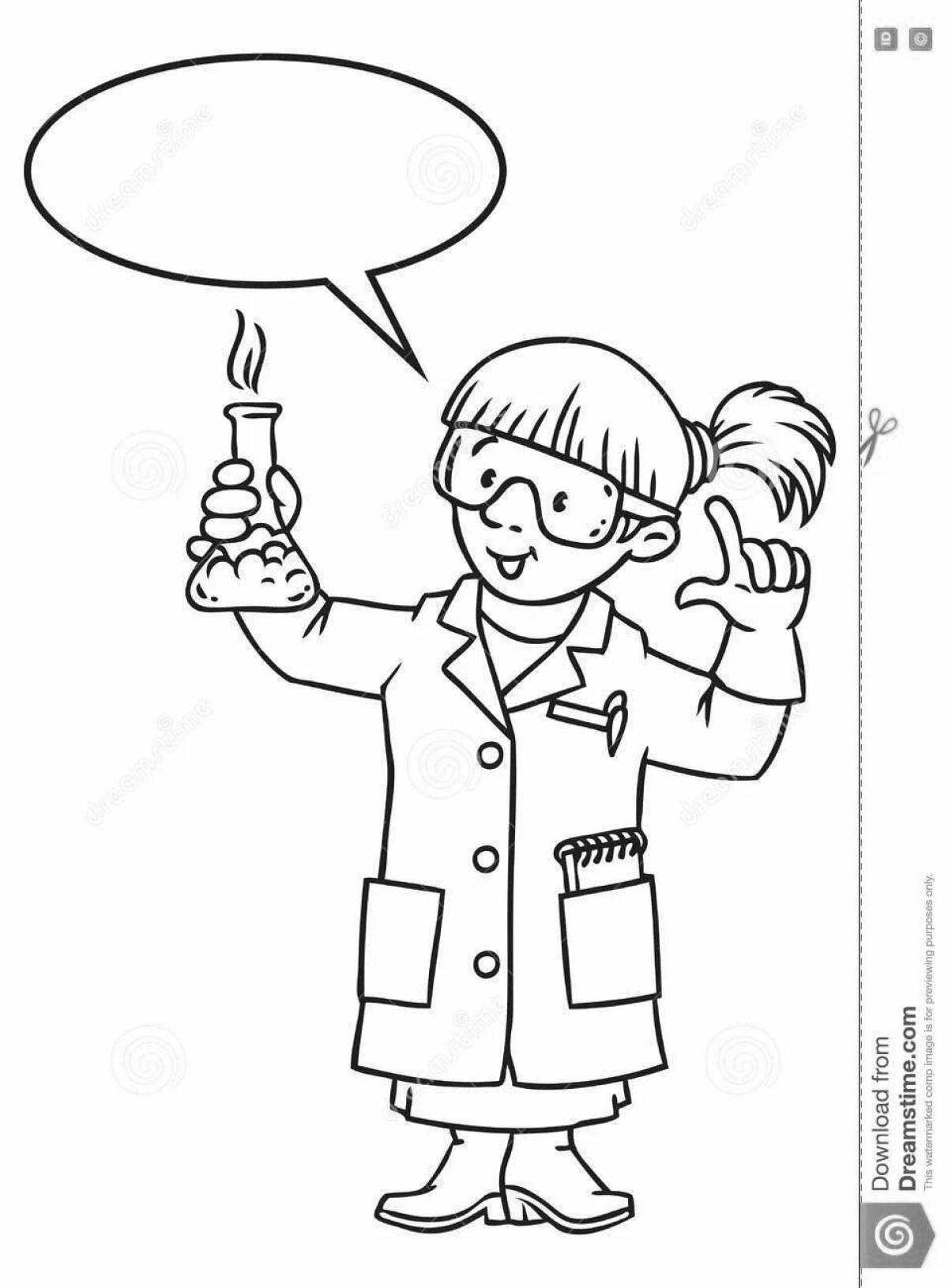 Engaging scientists coloring pages for kids