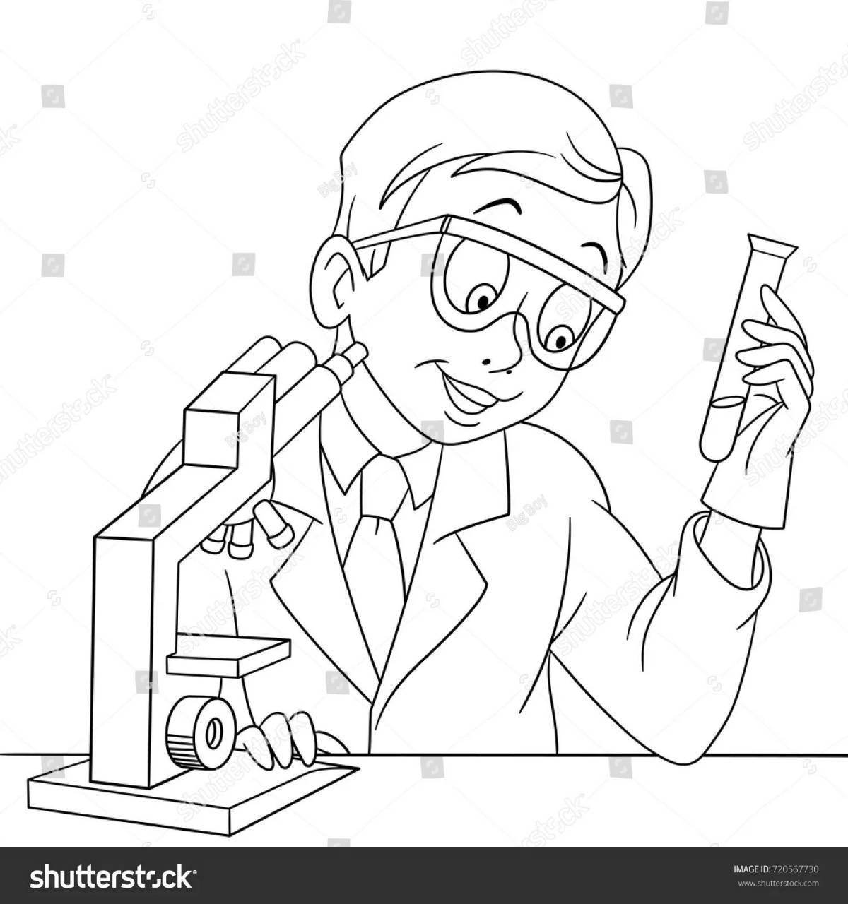 Scientists coloring pages for kids