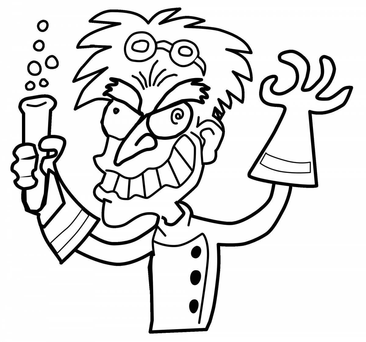 Scientists funny coloring pages for kids