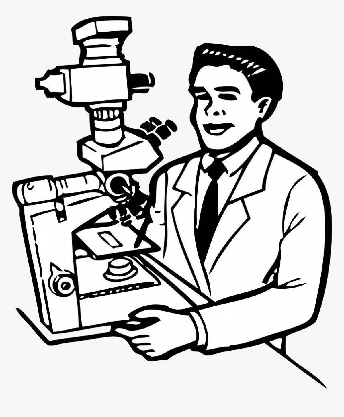 Coloring pages scientists for kids