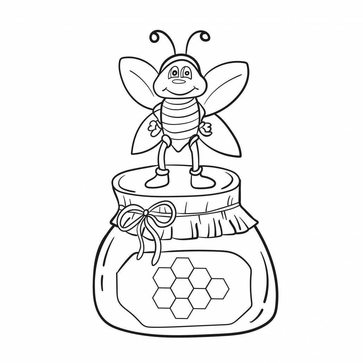 Bright honey coloring for kids