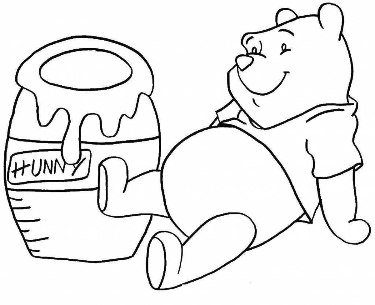 Fun honey coloring page for preschoolers