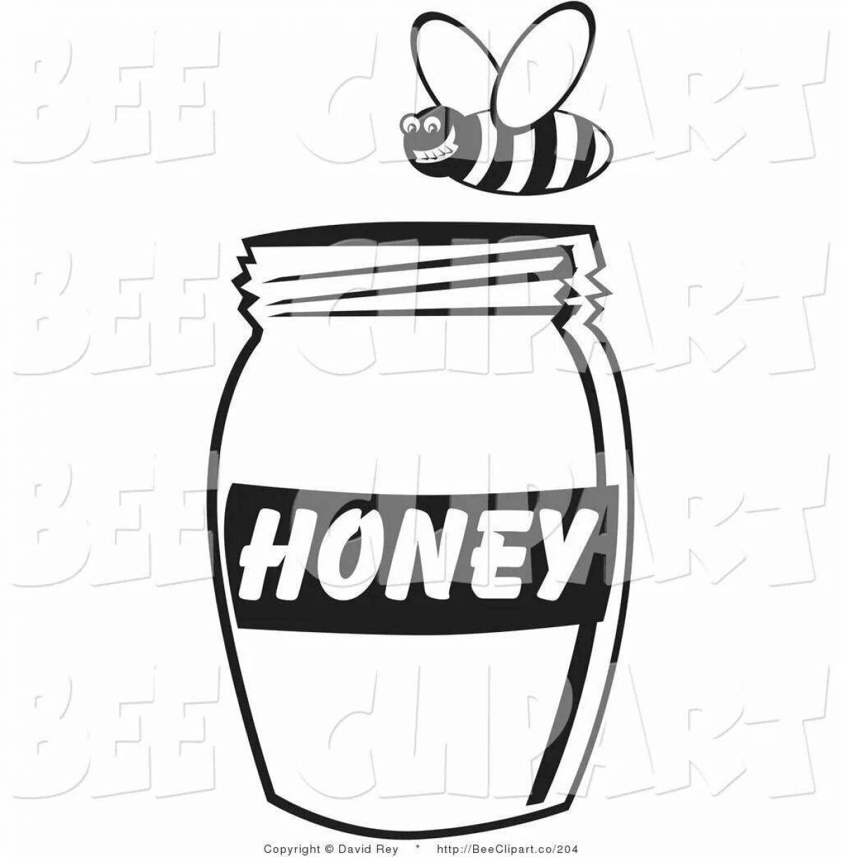 Amusing honey coloring for minors