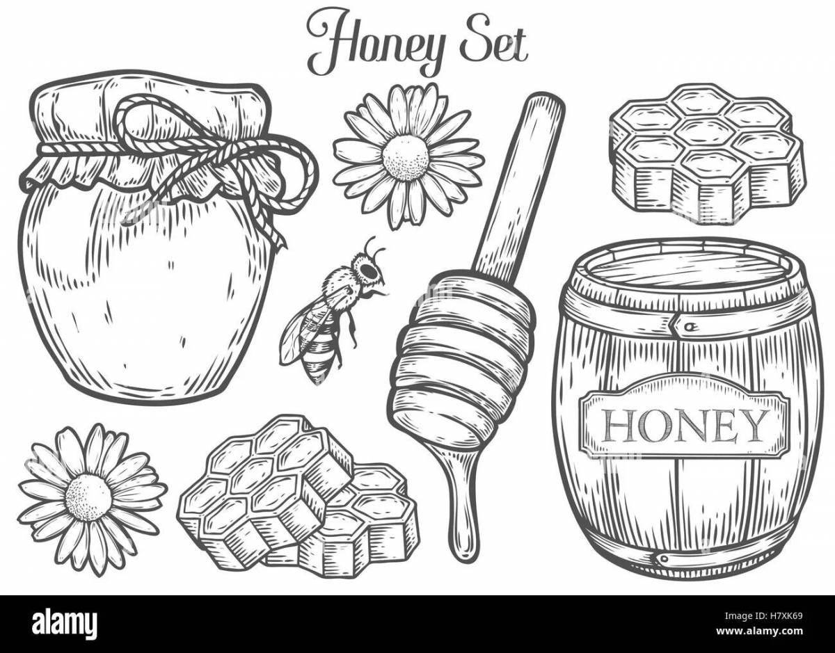 Fun honey coloring for toddlers