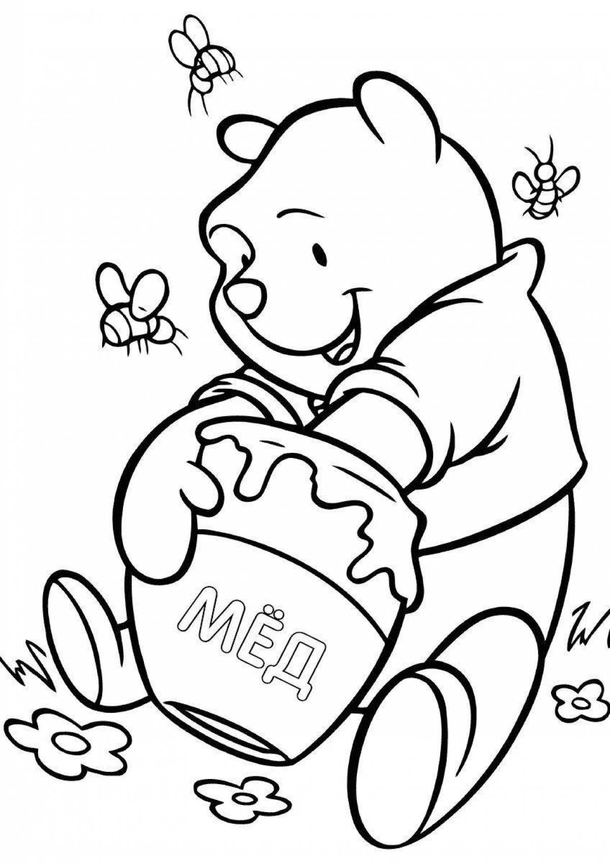 Children's jubilant honey coloring page