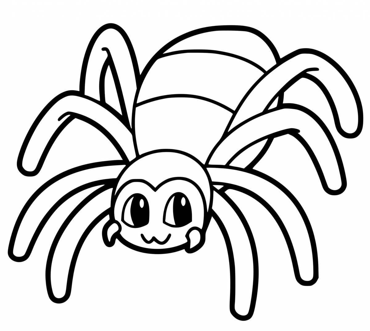 Colorful spider coloring page for kids