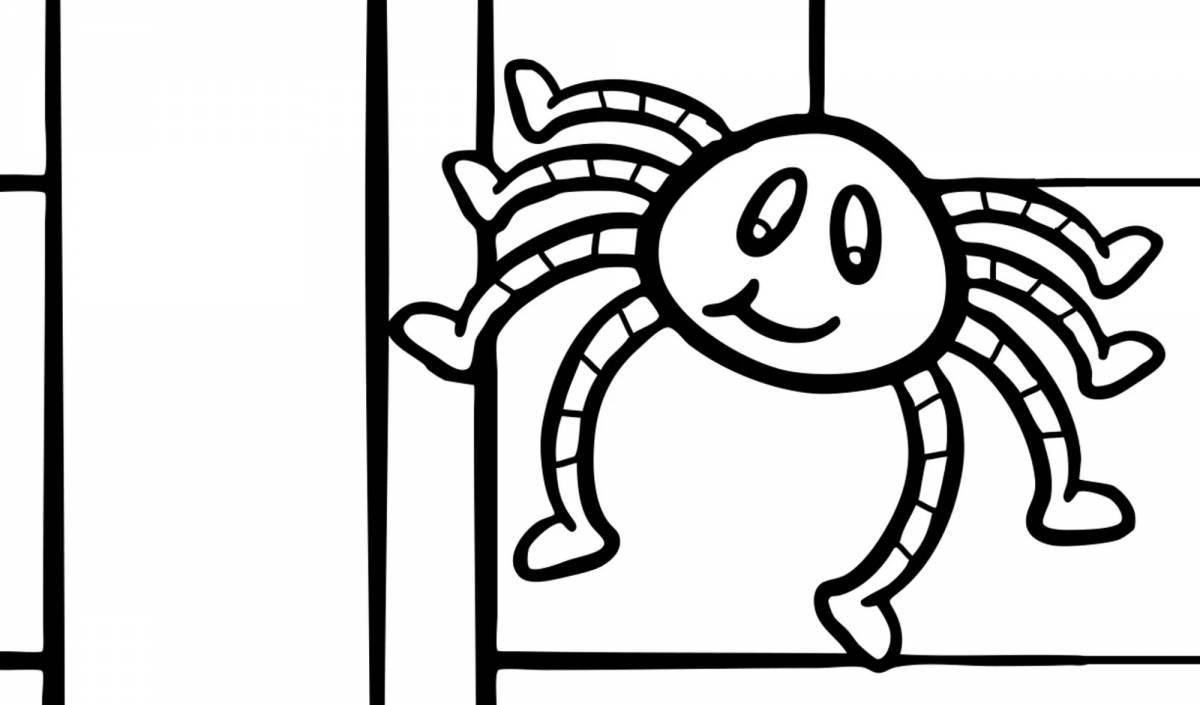 Fun coloring book spider for kids