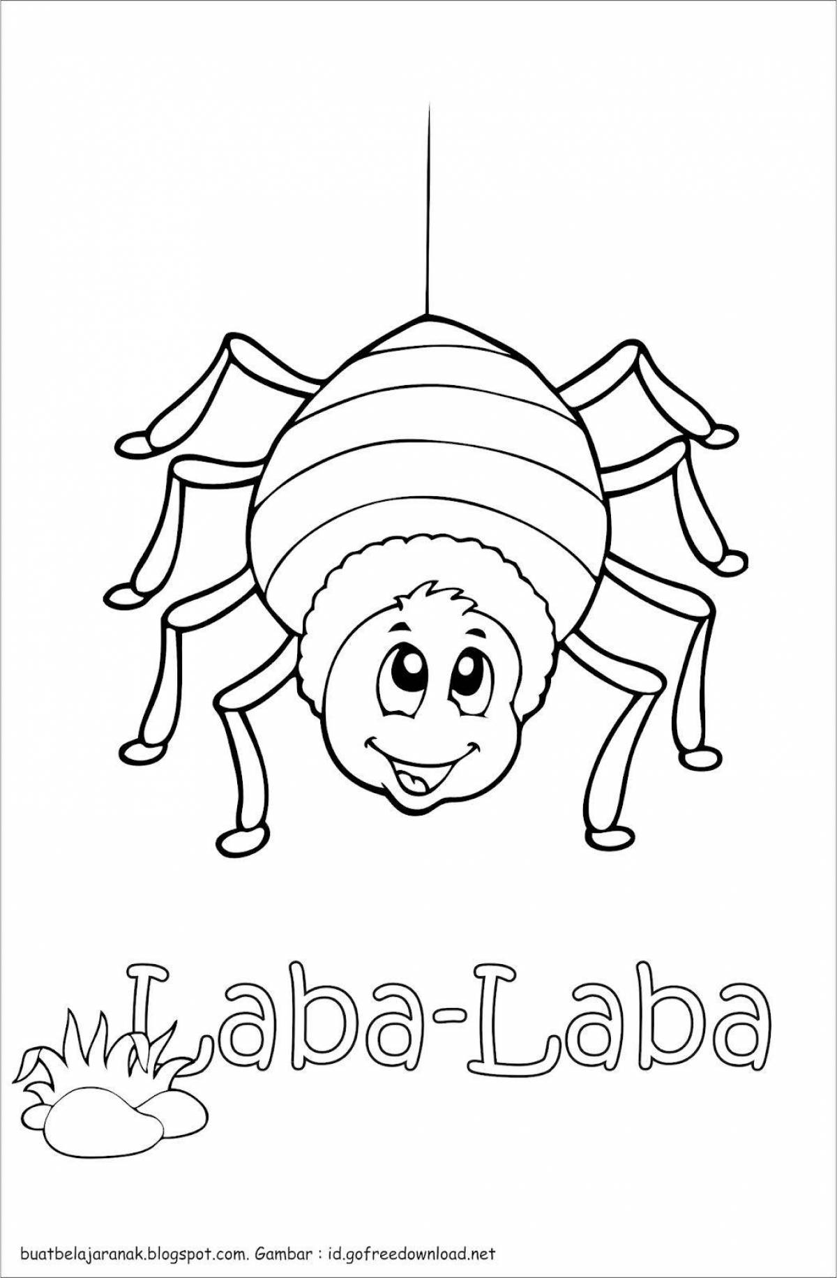 Cute spider coloring page for kids
