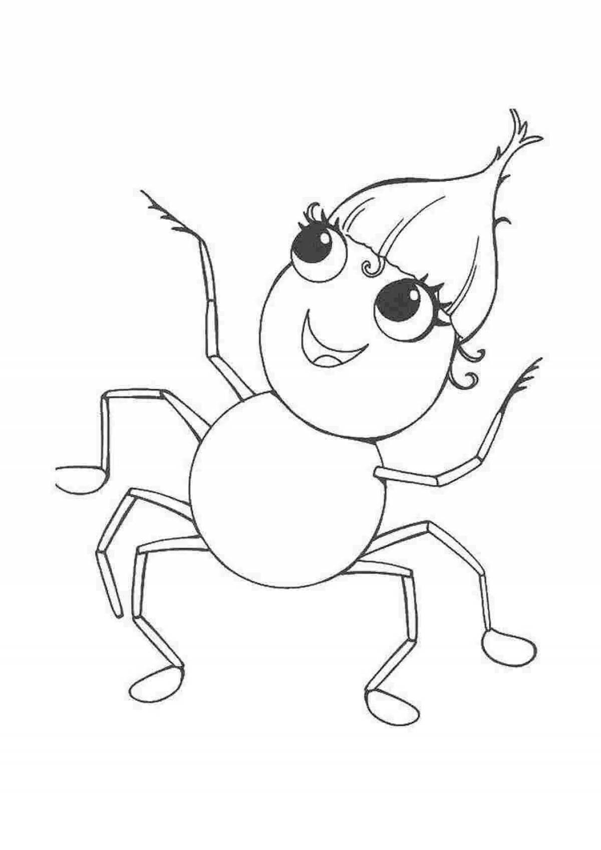 Dazzling spider coloring book for beginners