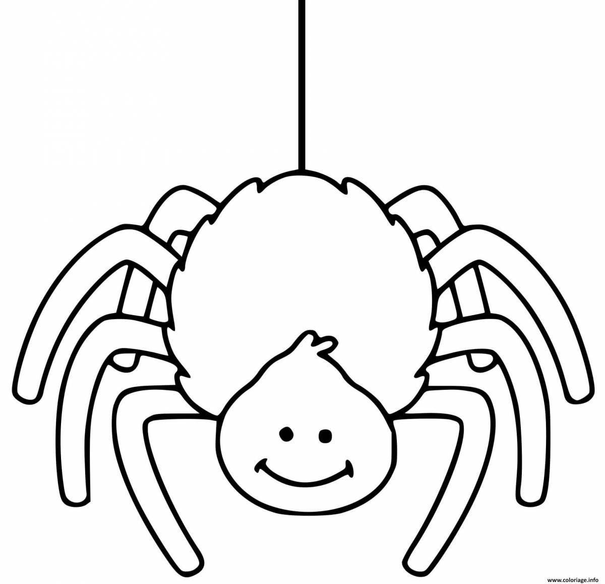 Coloring book shining spider for students