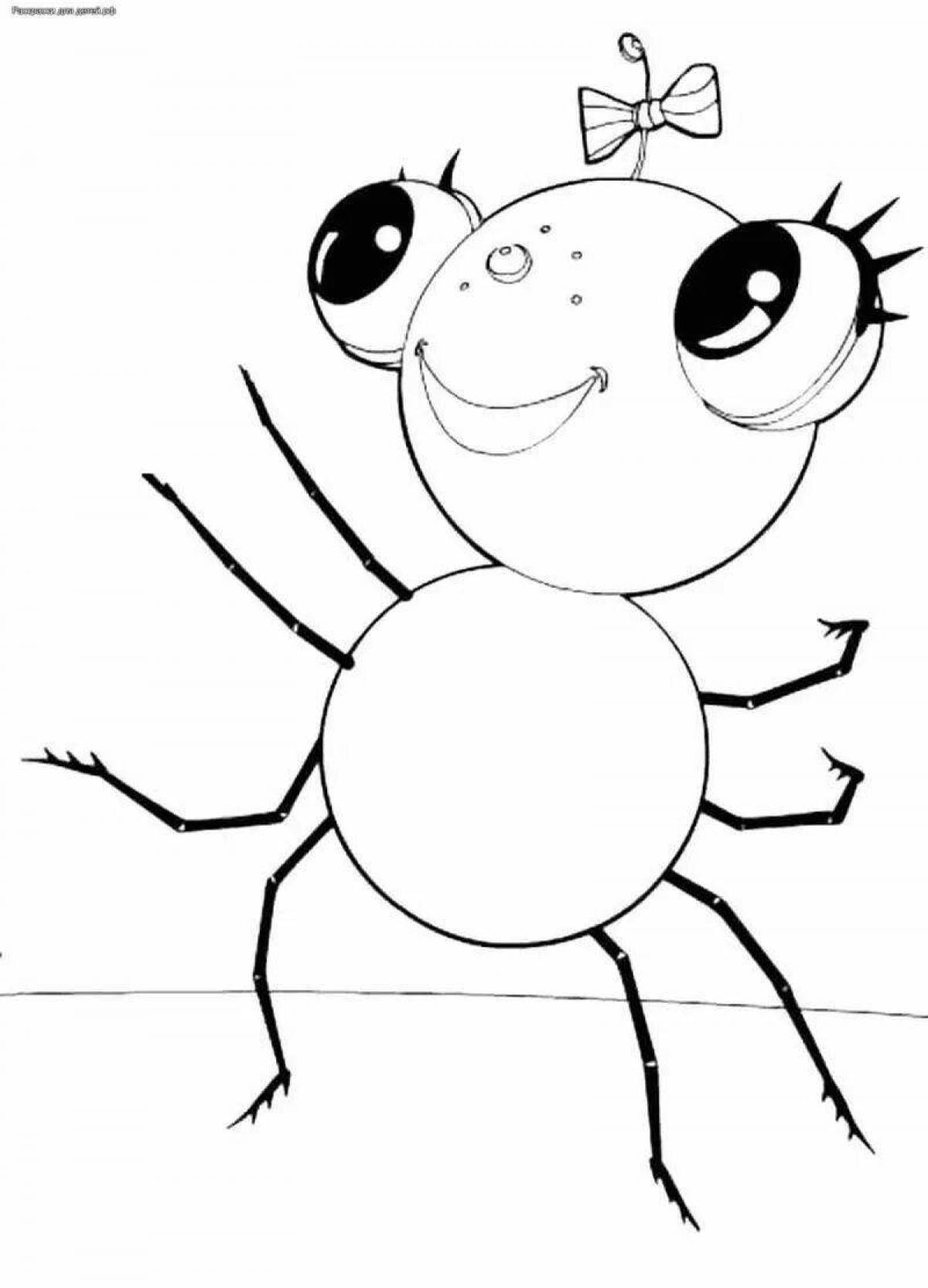 Cute spider coloring pages for kids