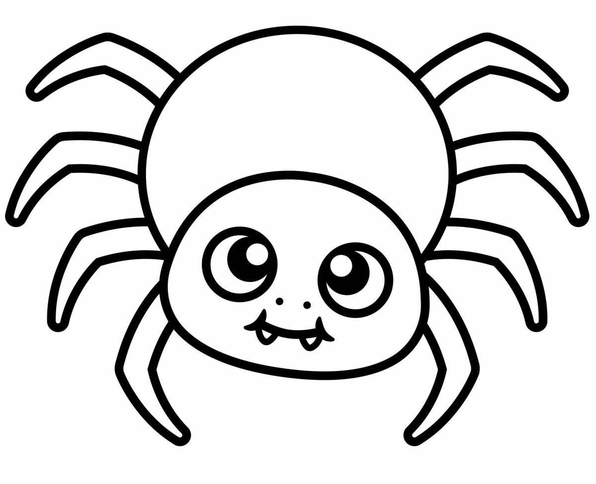 Очаровательная раскраска паук для малышей