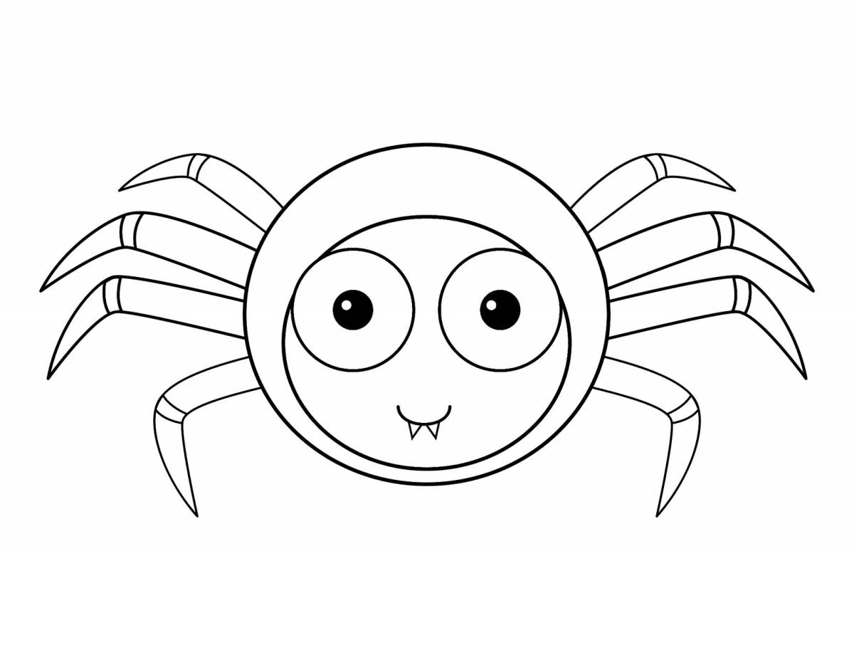 Living spider coloring page for babies