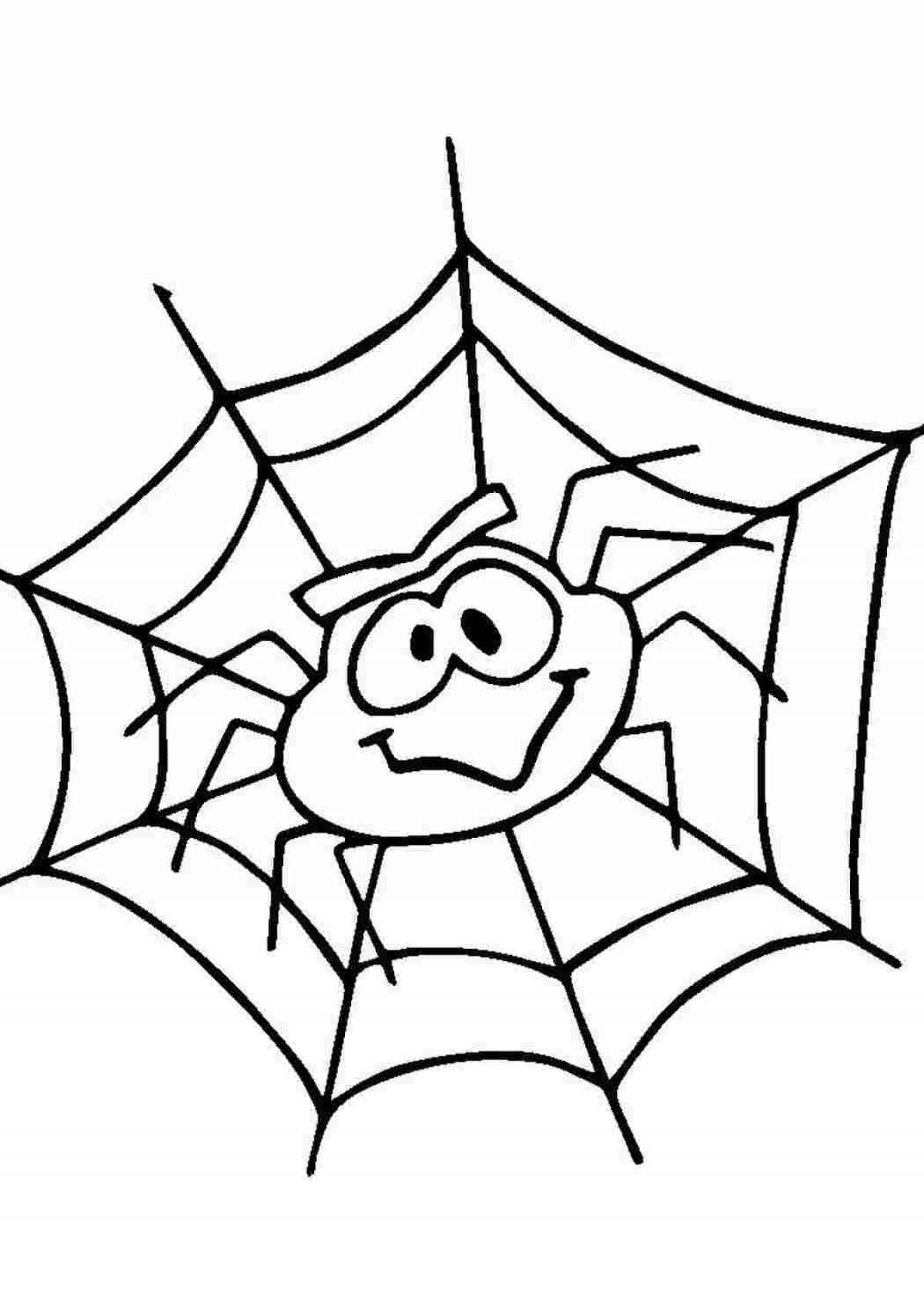 Spider Live Coloring Page for Beginners