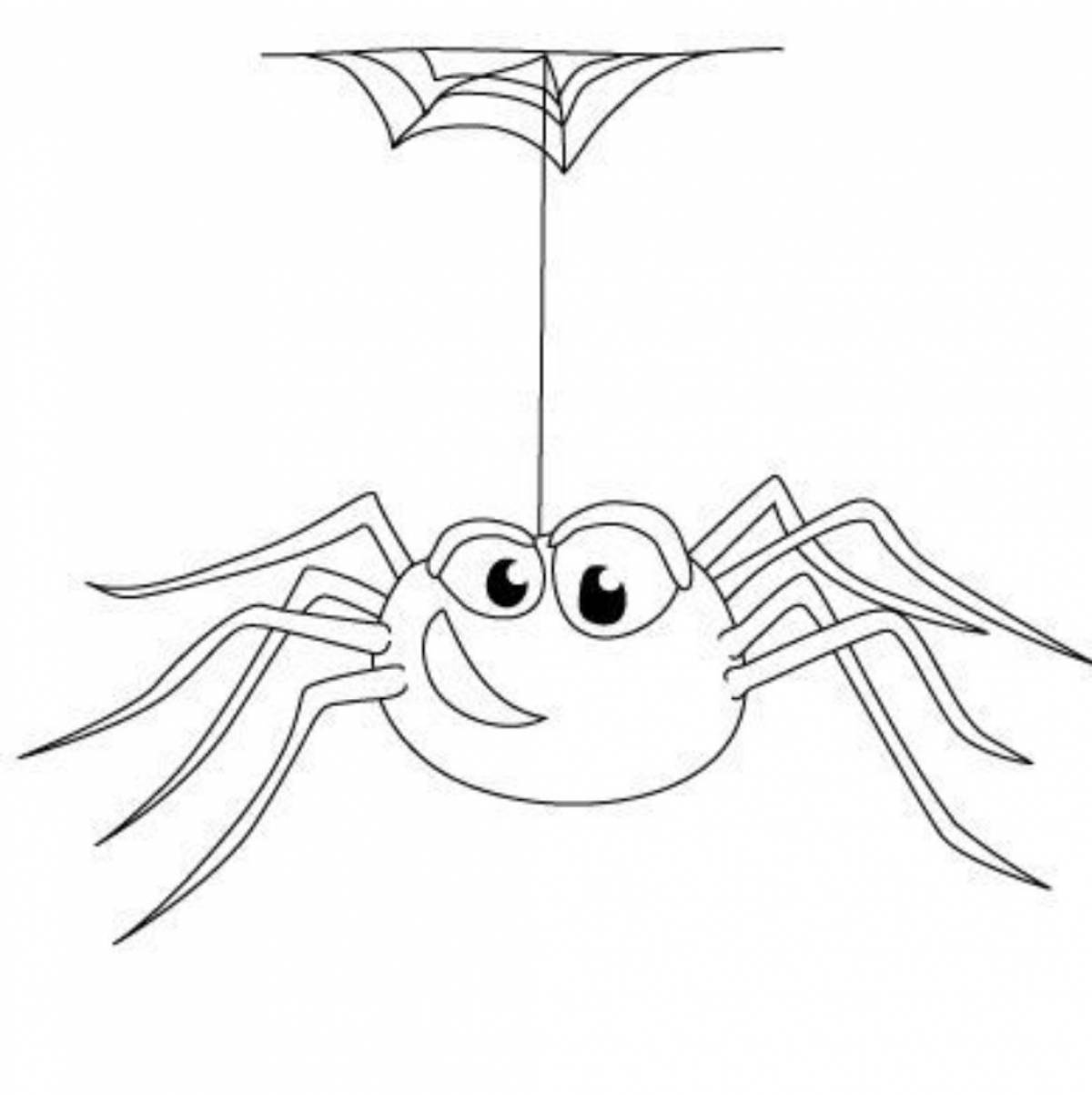 Attractive spider coloring page for students