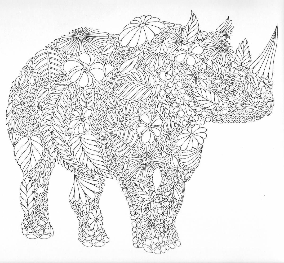 Exuberant animal coloring pages for adults