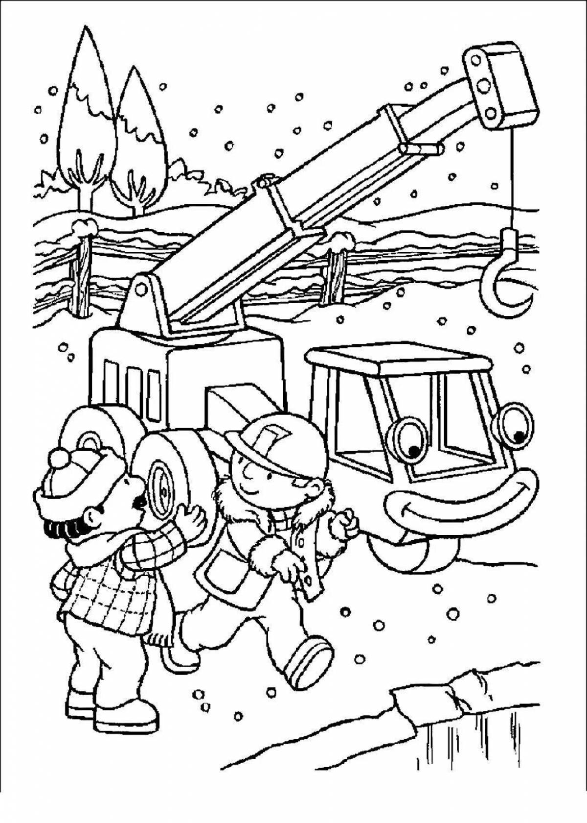 Fairytale building coloring pages for kids