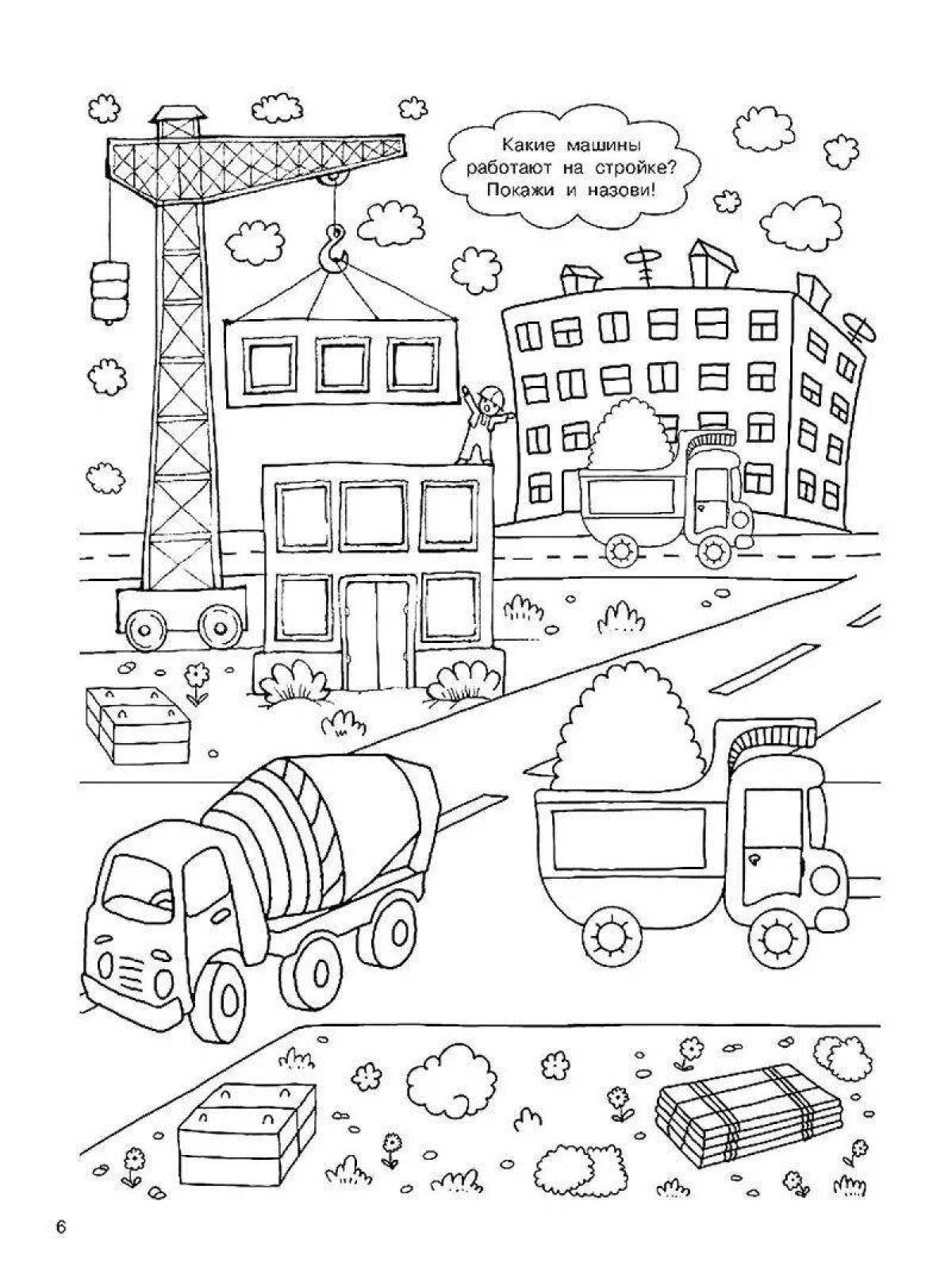 Color splash building coloring book for kids