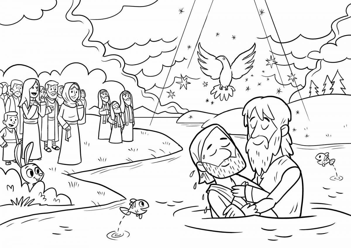 Coloring page jubilant baptism