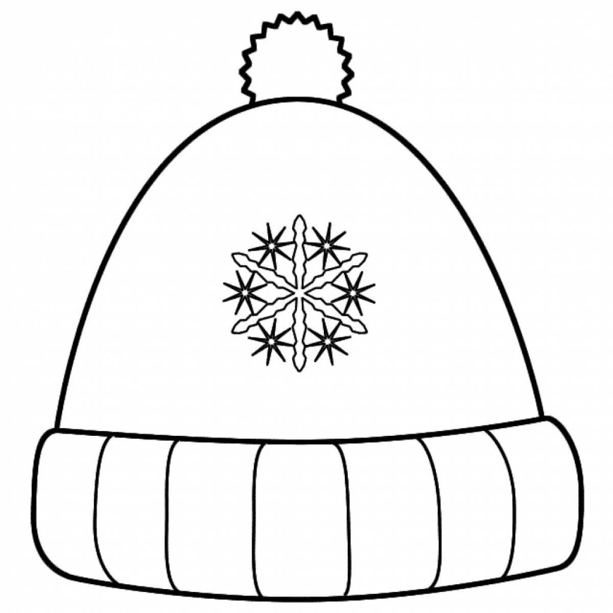 Coloring page stylish hat for schoolchildren