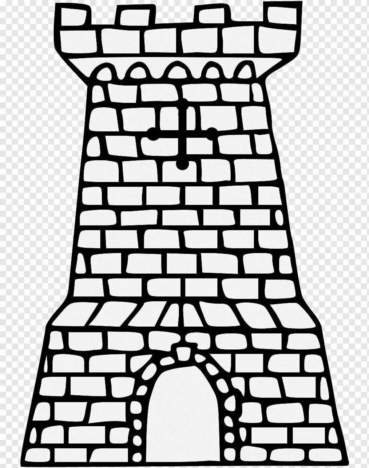 Photo Adorable tower coloring book for kids