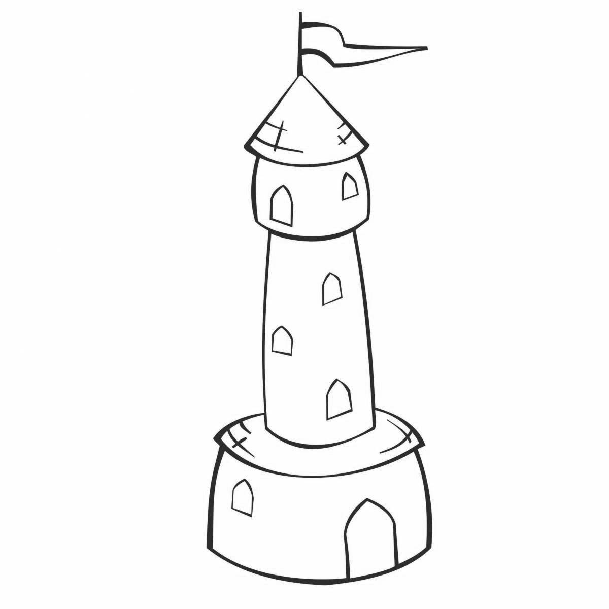 Gorgeous tower coloring book for kids
