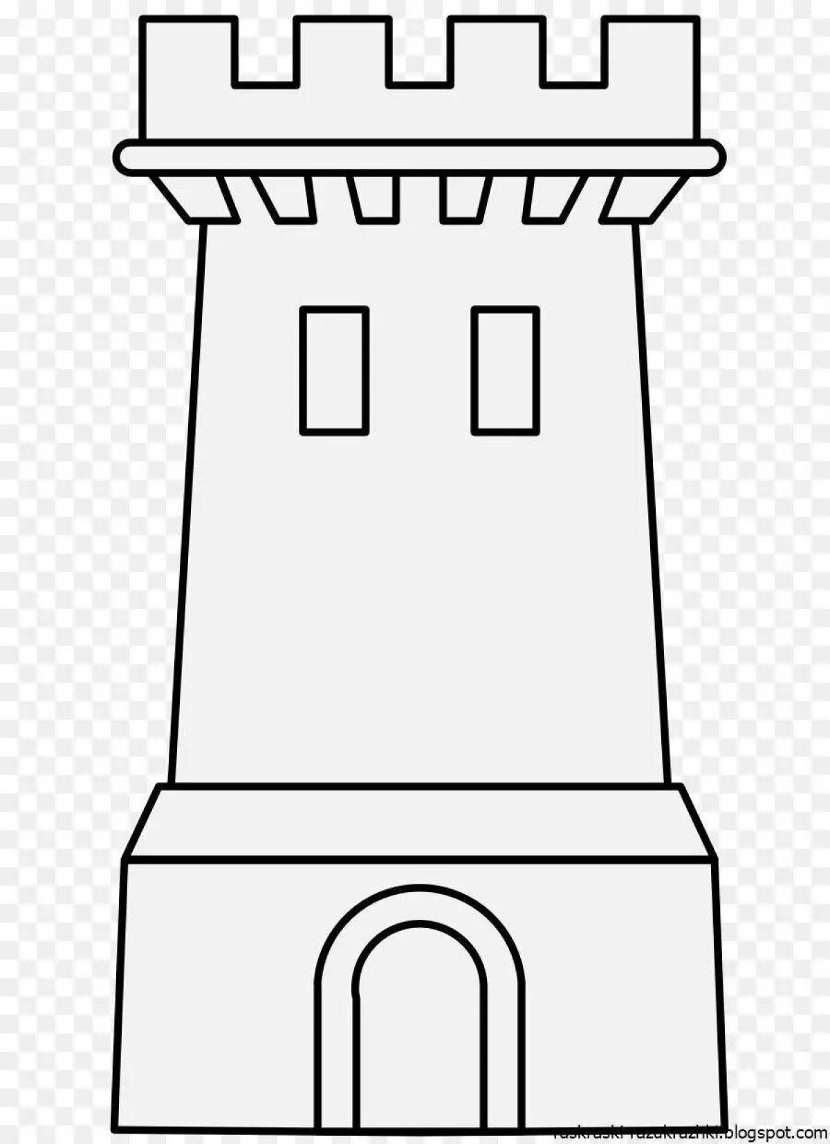 Awesome tower coloring page for kids